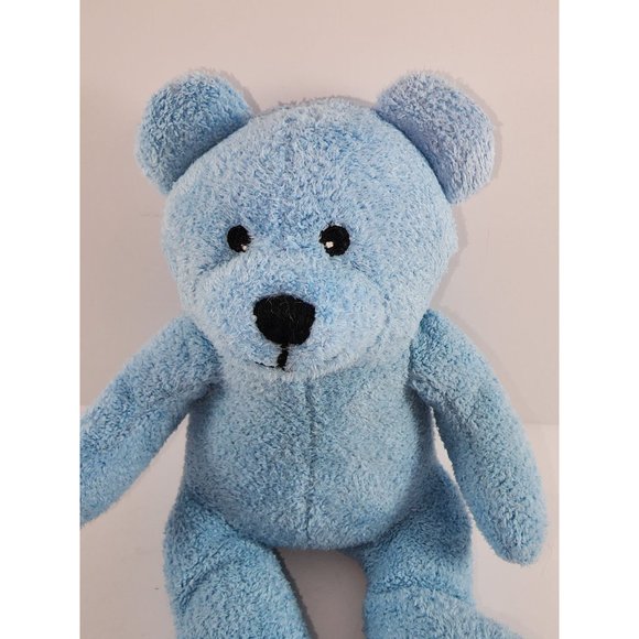 Vtg The Petting Zoo Aquamarine March Teddy Bear Plush Stuffed Animal PVC Pellets - Picture 6 of 8
